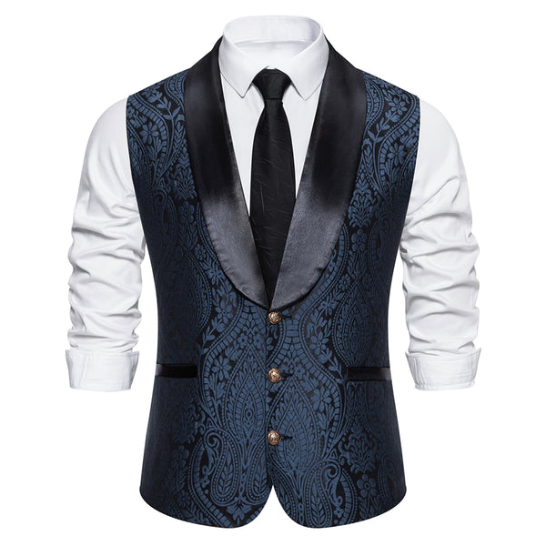 Tieforever Tuexdo Vest Solid Shawl Collar Vest For Men Dress Waiscoat For Work